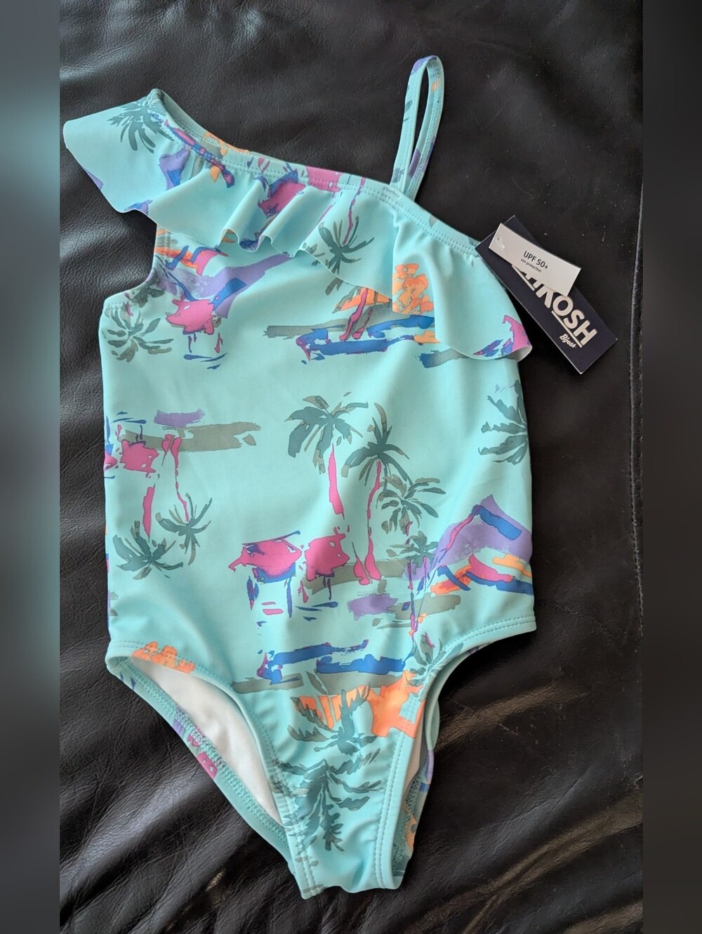 Oshkosh Swimsuit 3T Toddler Girl 1-Piece Tropical-Print NWT